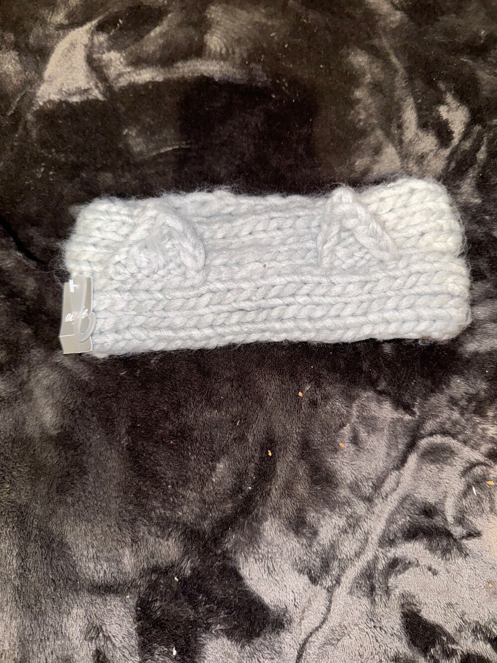 aerie Light Gray Knitted Cat Ears Headband One Size